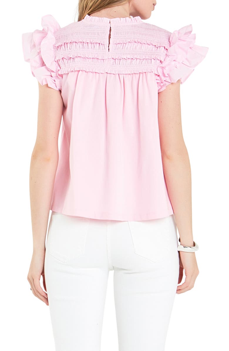 English Factory Ruffle Cotton Top, Alternate, color, Light Pink
