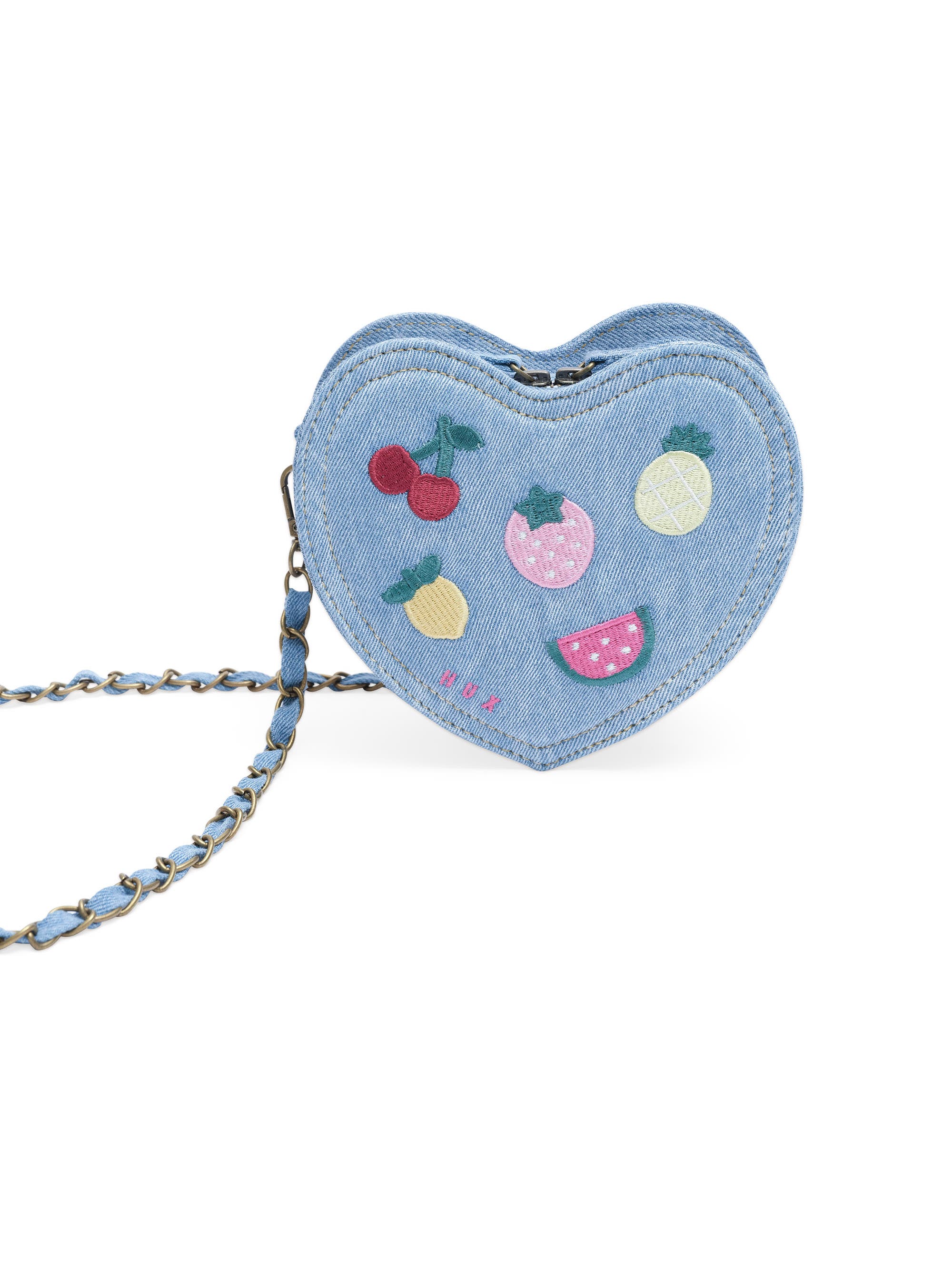 Huxbaby I Heart Fruit Denim Shoulder Bag, Main, color, 