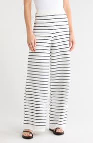 French Connection Marley Striped Knit Wide Leg Pants