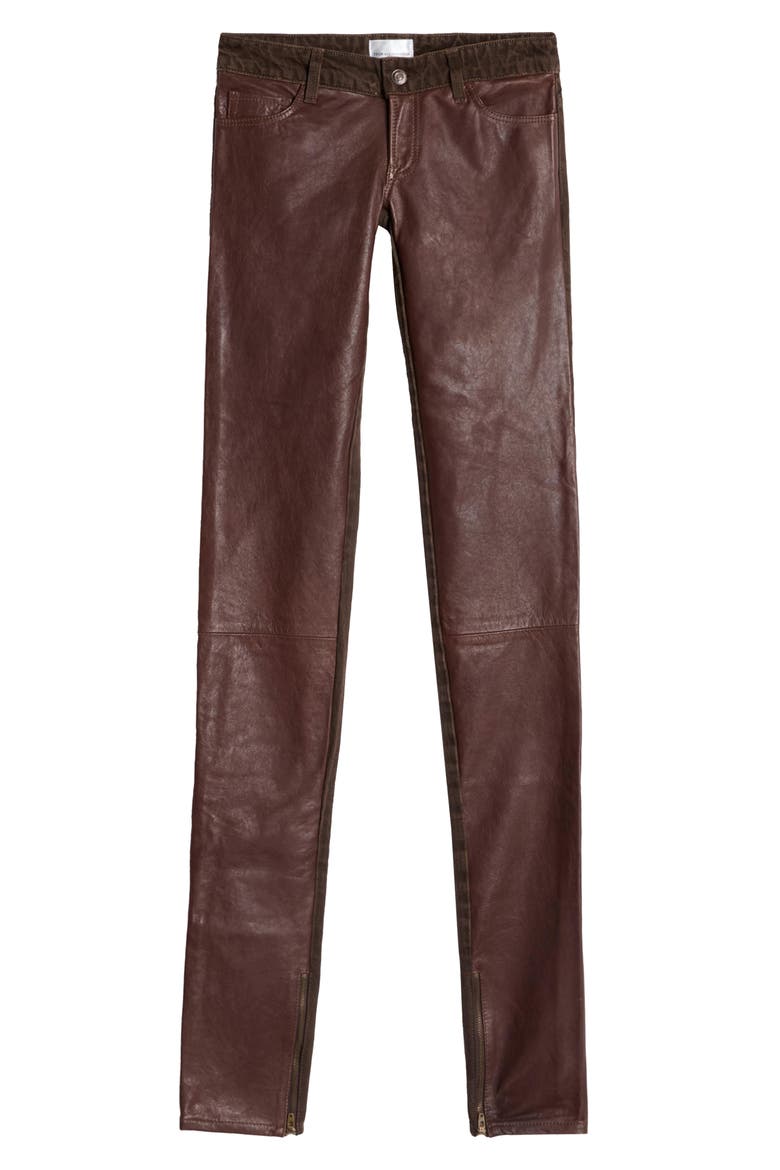 Y2K Coated Low Rise Skinny Pants, Alternate, color, LEATHER NOHO