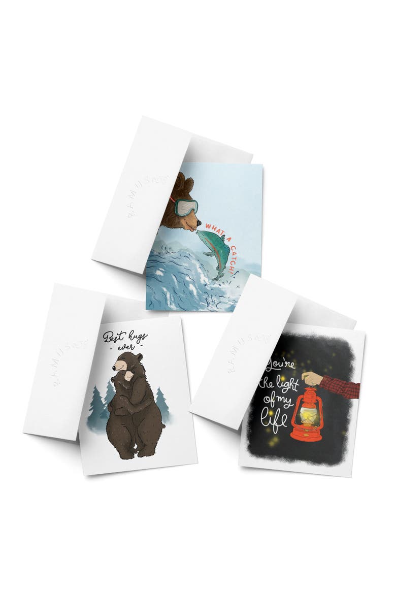 Love/Valentine's Assorted Greeting Card Pack (3ct) "Perfect Catch, Best Hugs Ever, Light Of My Life", Main, color, Multi-Pack