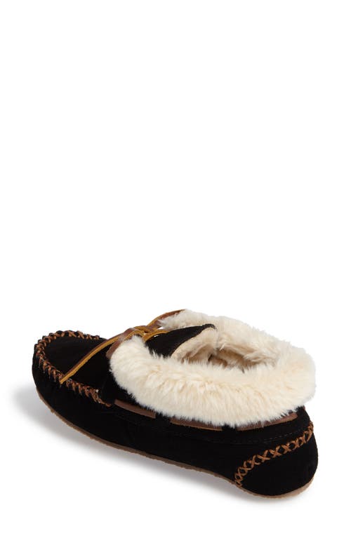 Minnetonka Chrissy Womens Suede Slippers Moccasins In Black