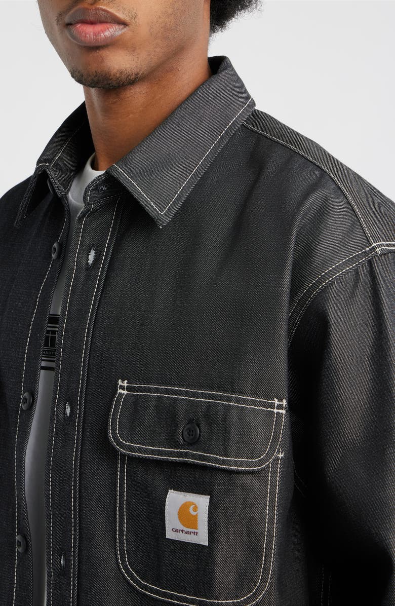 Carhartt Work In Progress Tigan Denim Shirt Jacket, Alternate, color, Black (Rigid)