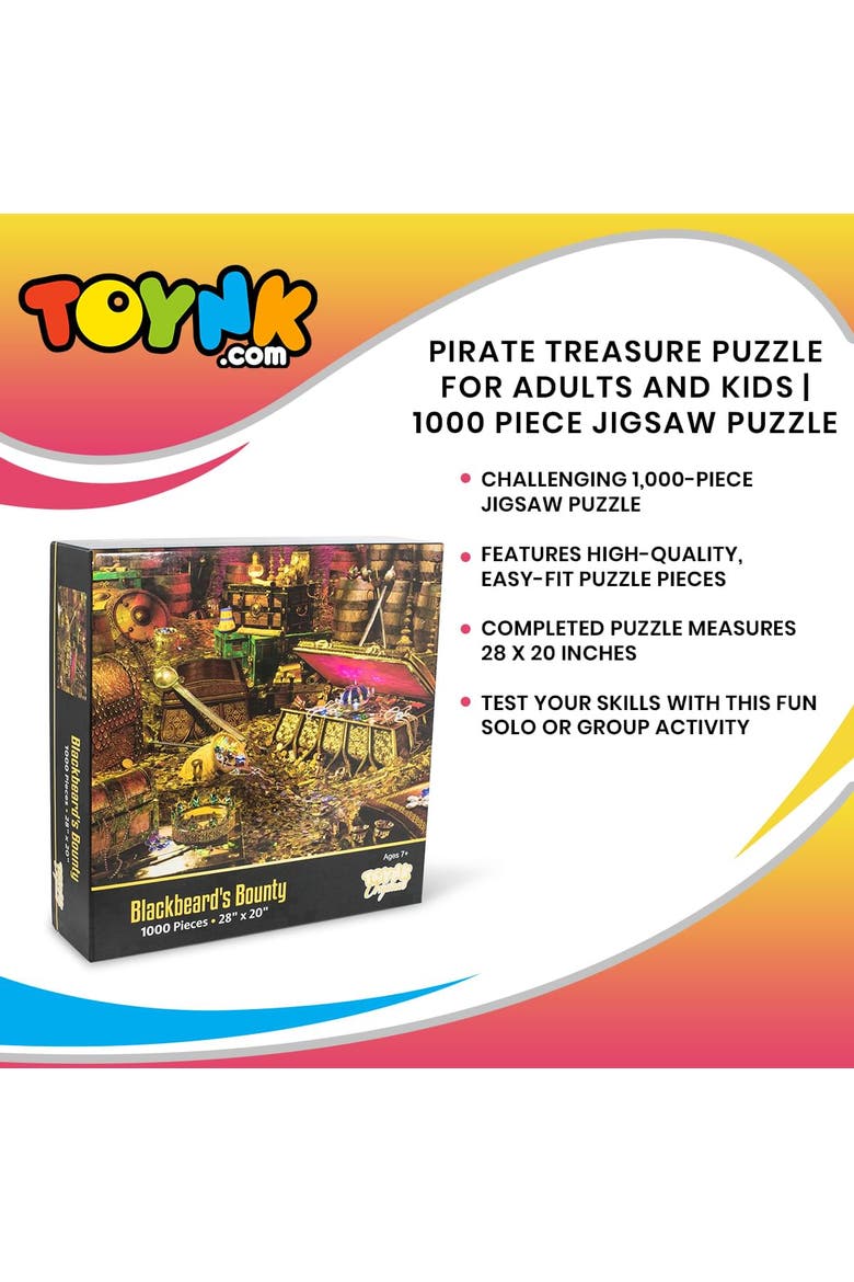 Blackbeard's Bounty Pirate Treasure Puzzle | 1000 Piece Jigsaw Puzzle, Alternate, color, Multi-Color