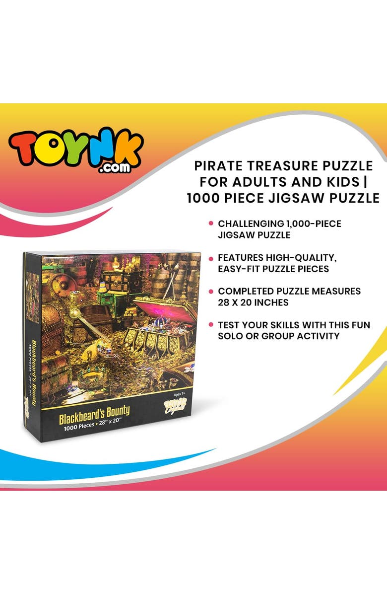 Toynk Blackbeard's Bounty Pirate Treasure Puzzle | 1000 Piece Jigsaw Puzzle, Alternate, color, Multi-Color