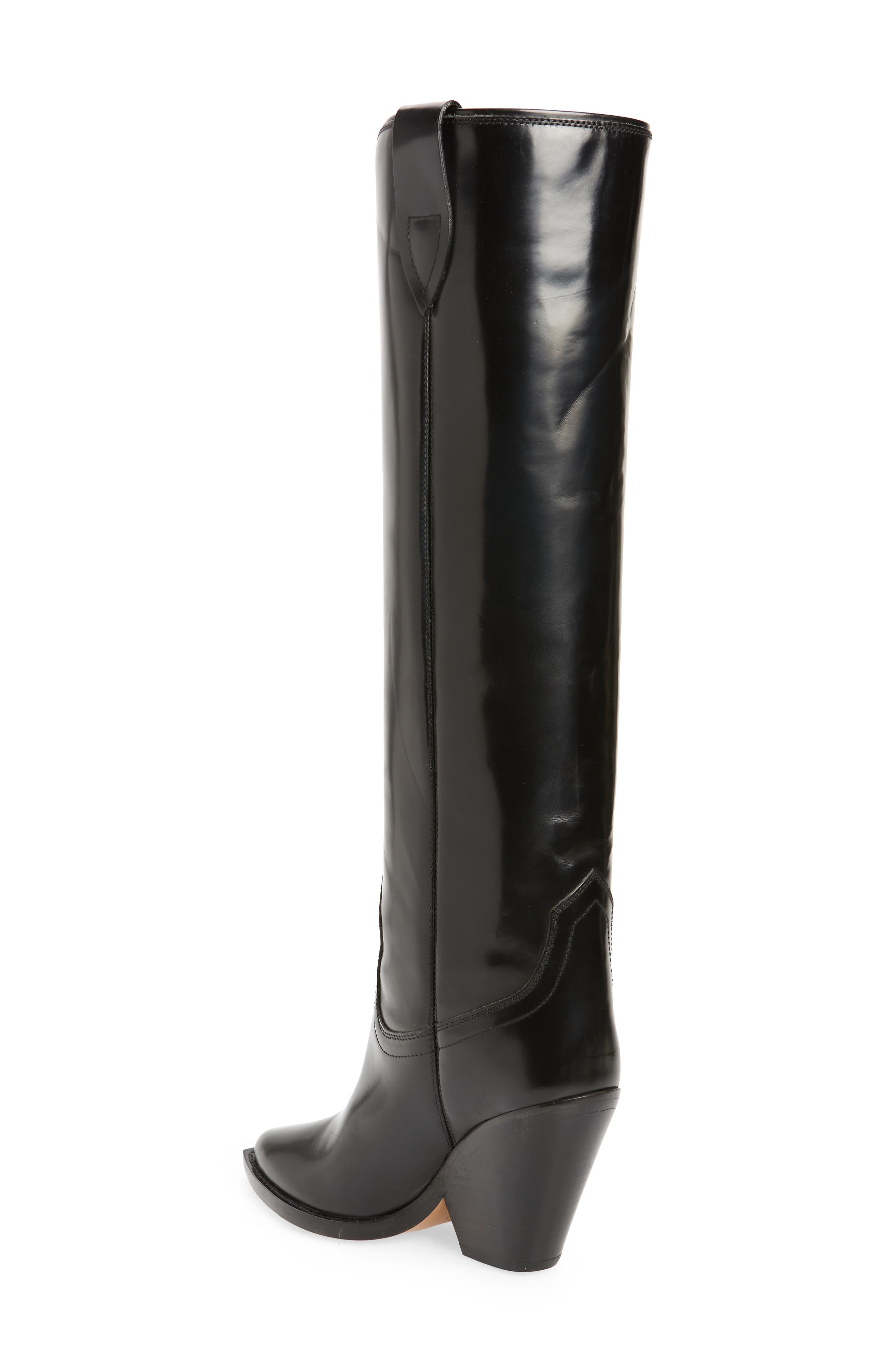 Lomero Tall Western Boot, Alternate, color, BLACK