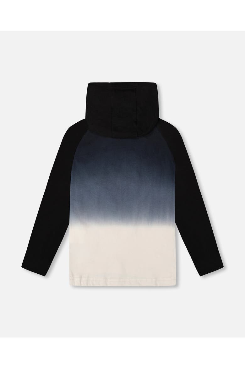 Organic Cotton Jersey Hooded Raglan Sleeve Tee, Alternate, color, Black