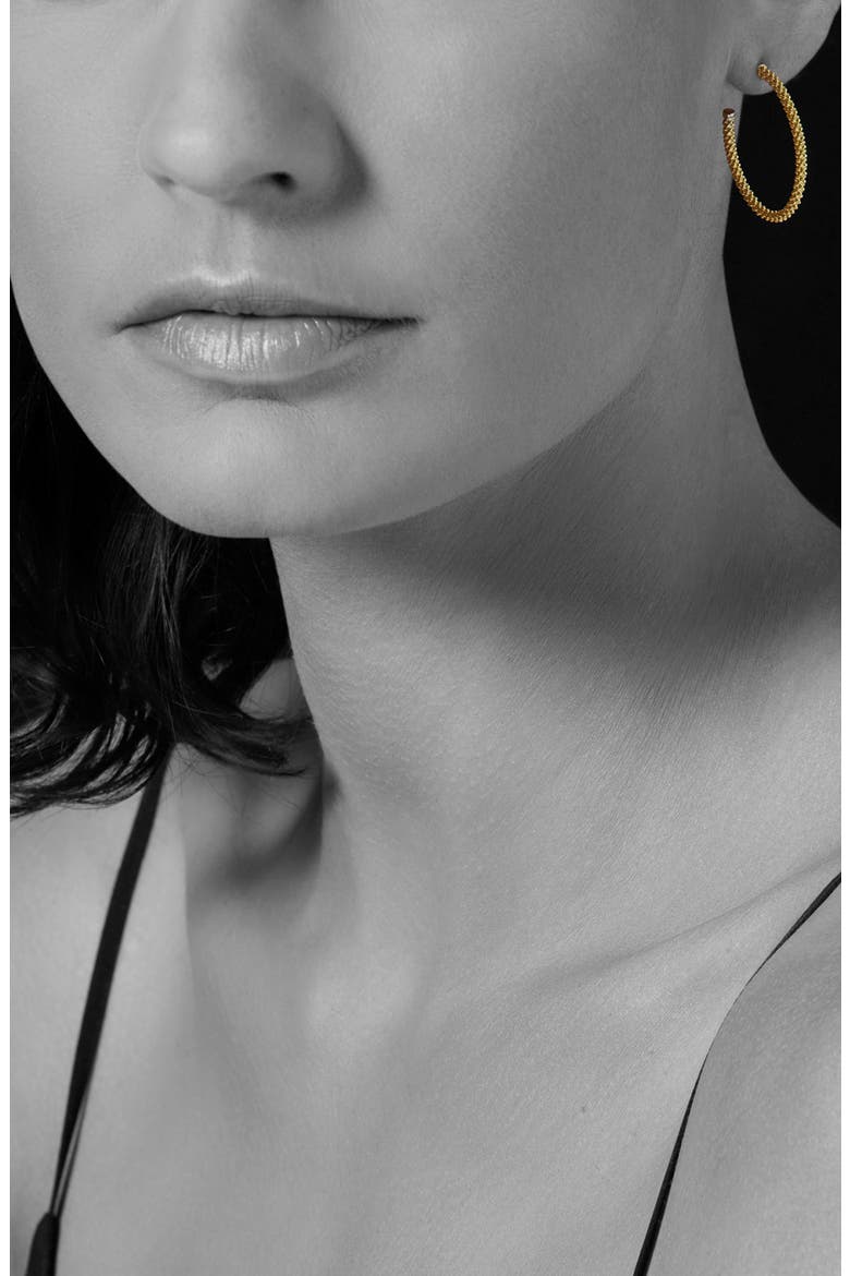 Caviar Hoop Earrings, Alternate, color, GOLD