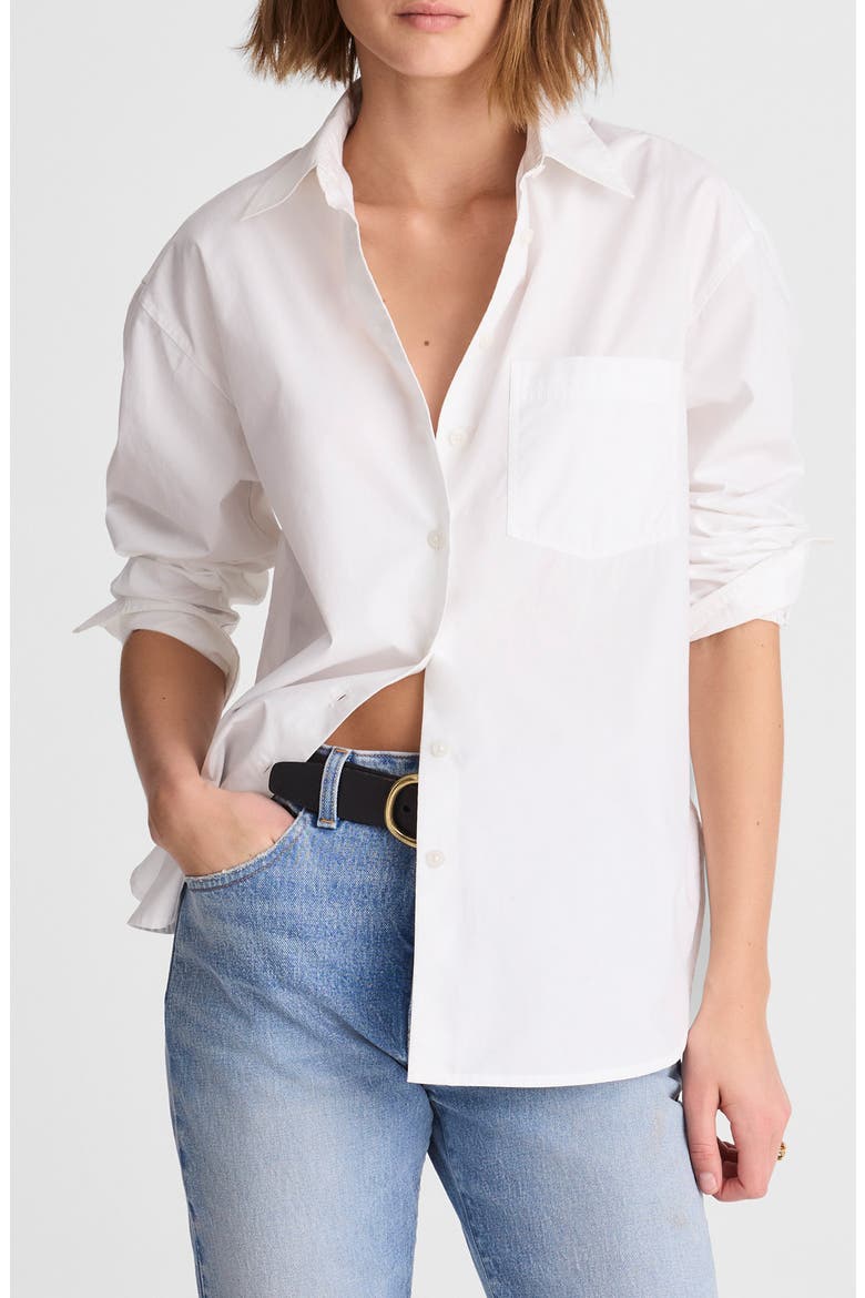 The Easy Poplin Button-Up Shirt, Main, color, WHITE
