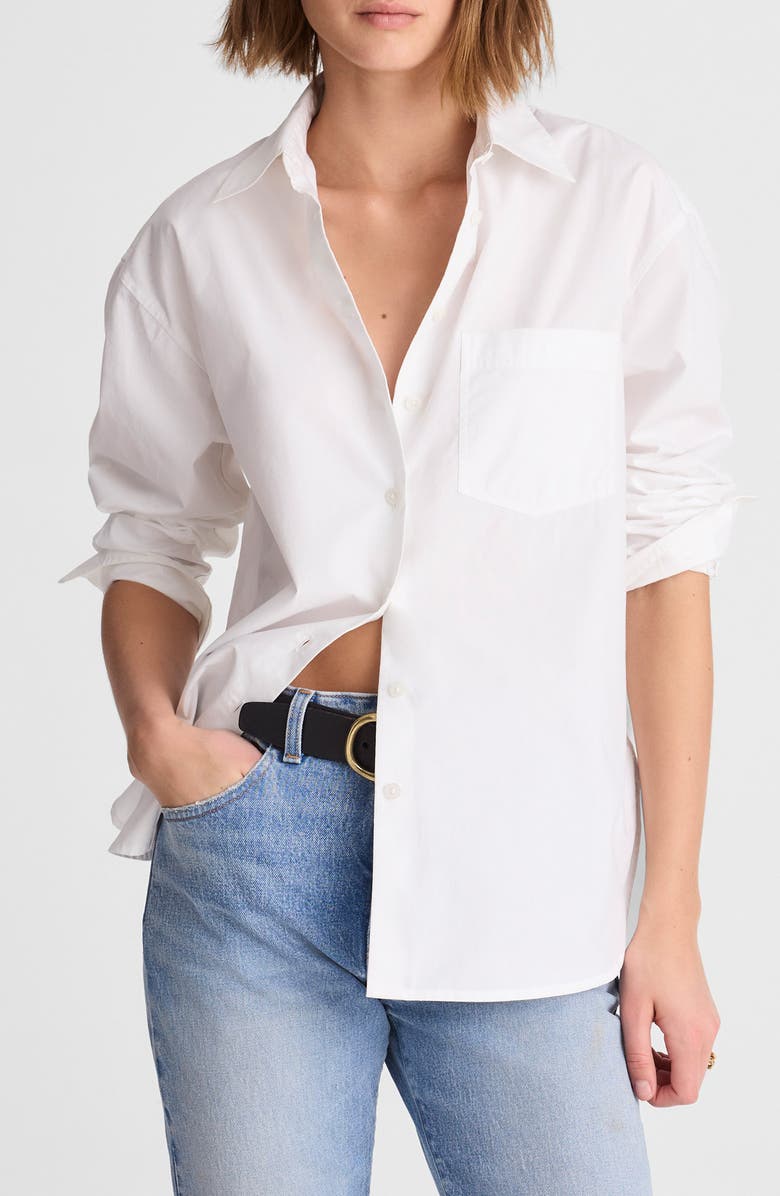 Madewell The Easy Poplin Button-Up Shirt, Main, color, White