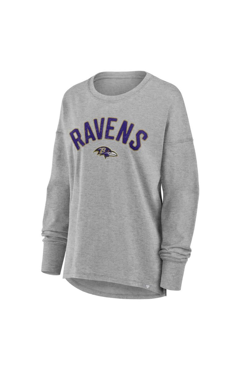 FANATICS Women's Fanatics Heather Gray Baltimore Ravens Hometown Legacy Long Sleeve T-Shirt, Alternate, color, Heather Gray