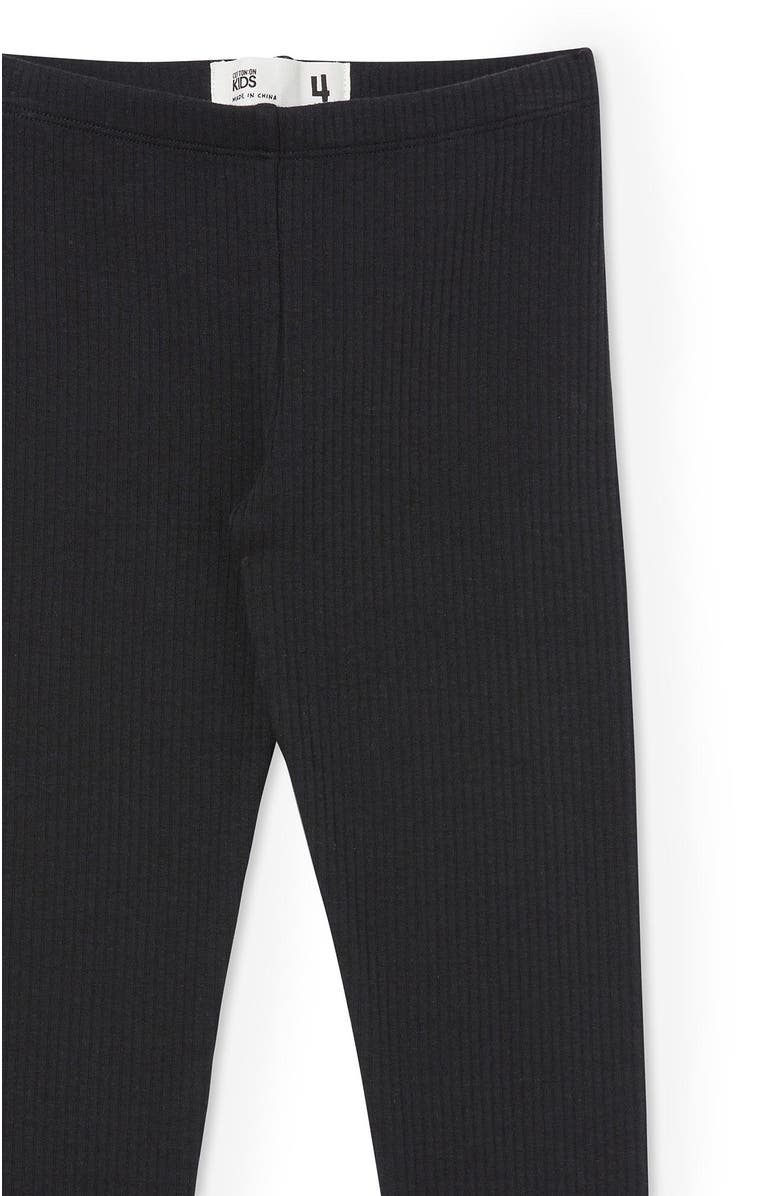 Cotton On Kids Kid's Fleece Legging, Alternate, color, Black Rib