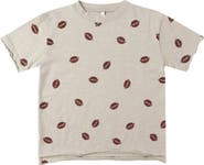 Rylee + Cru Kids' Football Print Raw Edge T-Shirt