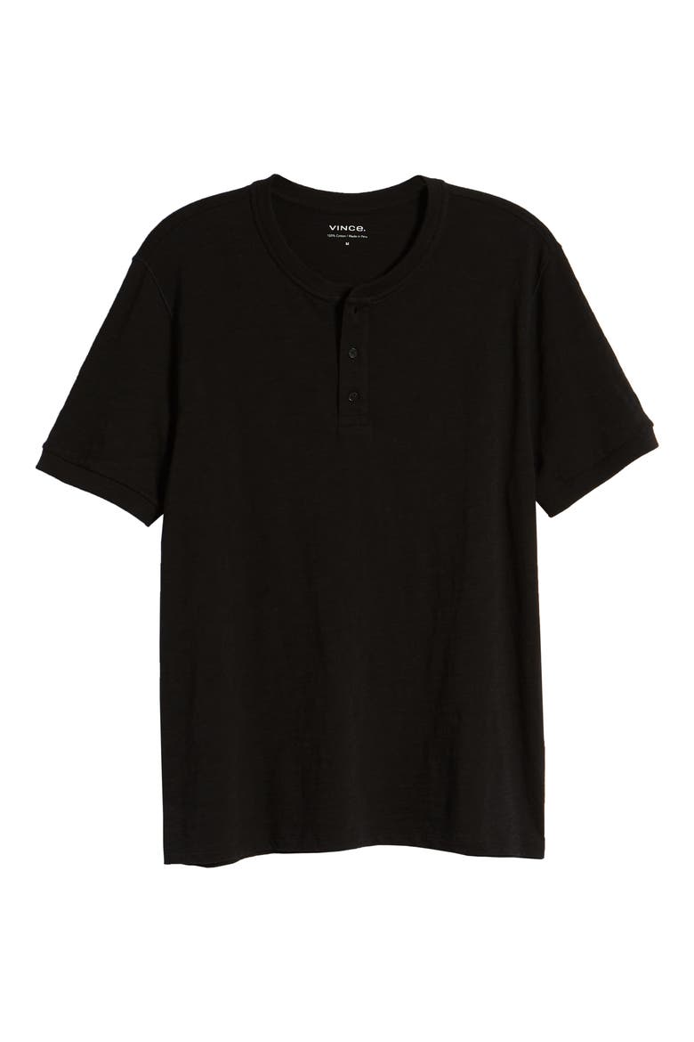 Slim Fit Slub Knit Henley, Alternate, color, BLACK
