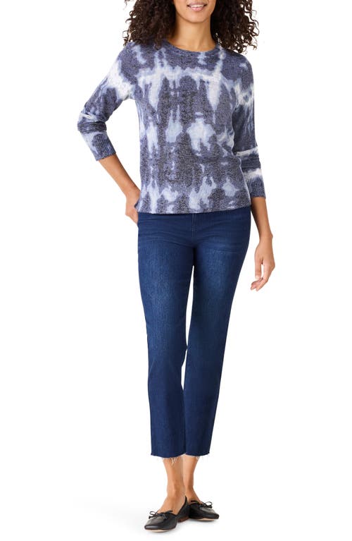 Nic + Zoe Nic+zoe Supersoft Shibori Sweater In Blue Multi