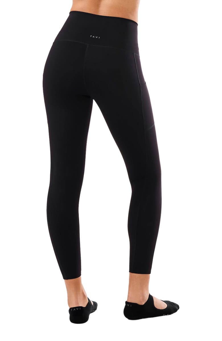 Tavi High Waisted Pocket 7/8 Legging, Alternate, color, Ebony