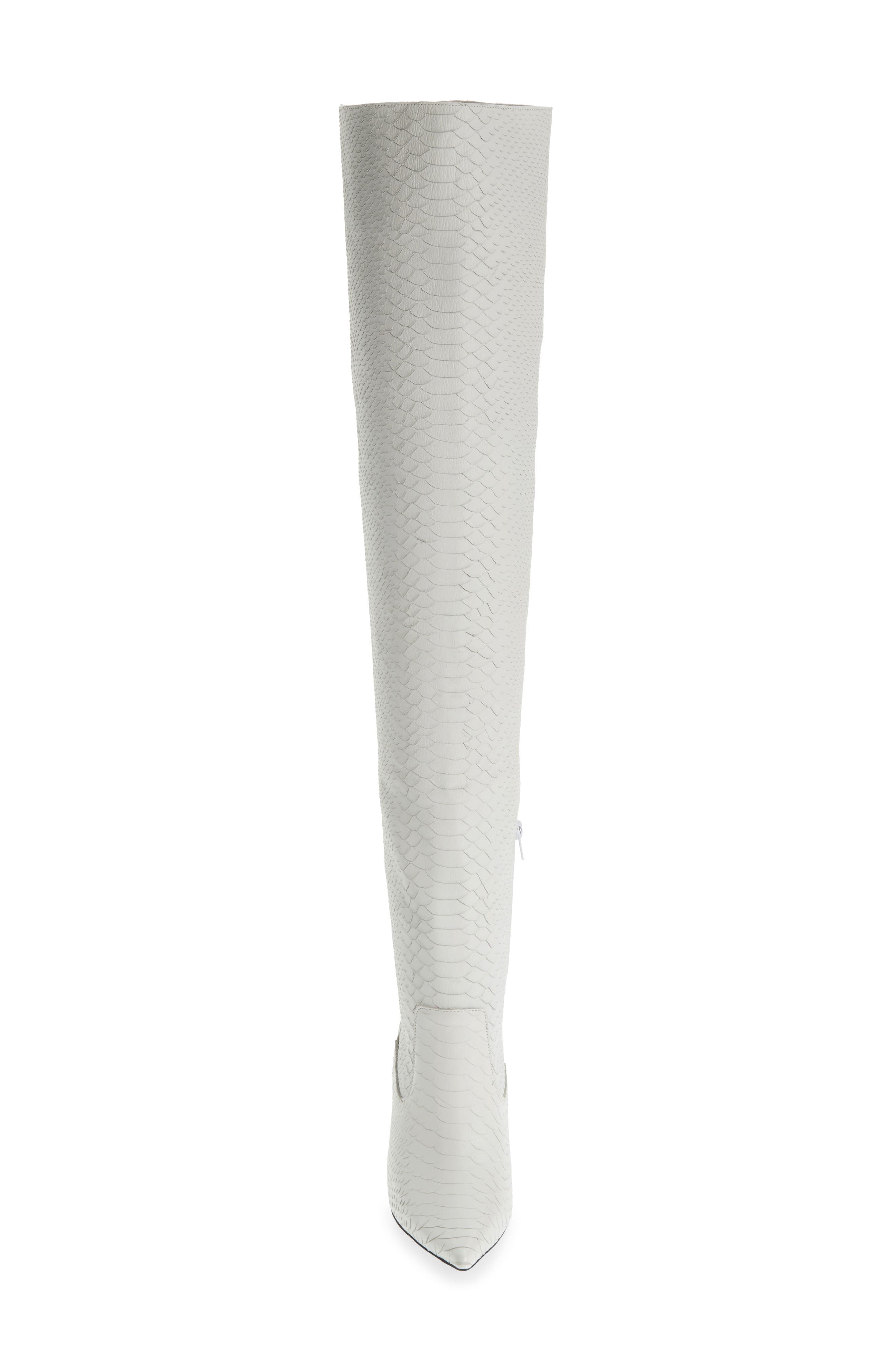 Galactic Thigh High Boot, Alternate, color, WHITE MATTE SNAKE