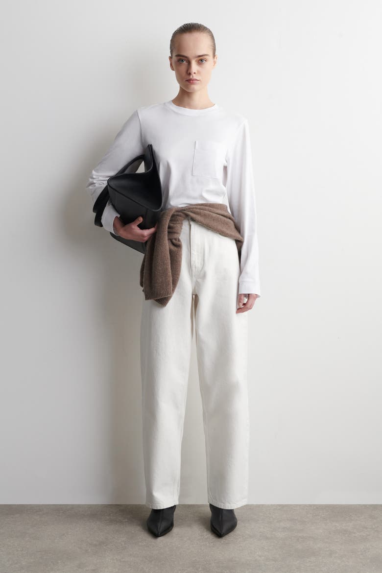 Cotton Long-Sleeved T-Shirt, Alternate, color, WHITE