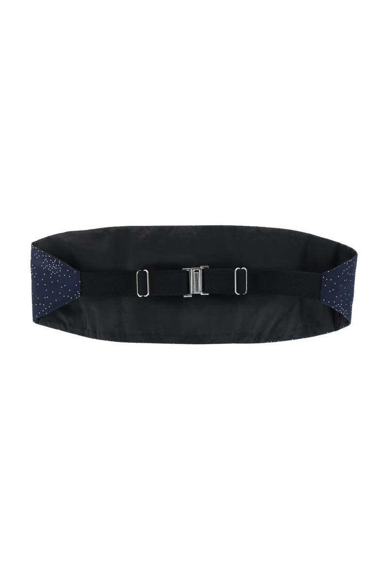 Mystere Metallic Star Light Cummerbund & Bow Tie Bundle, Alternate, color, Navy