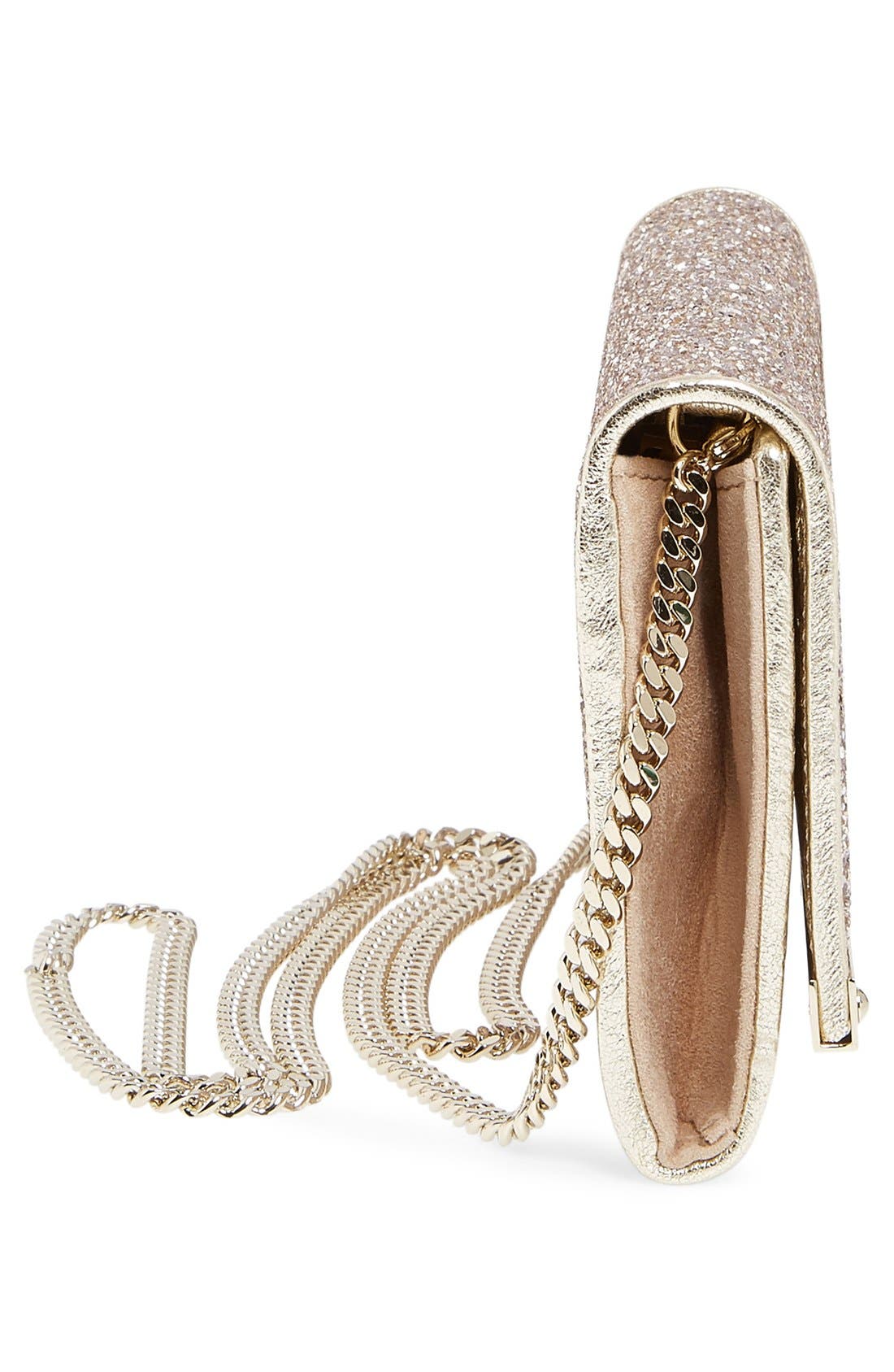 Jimmy Choo 'Milla' Glitter Clutch, Alternate, color, 