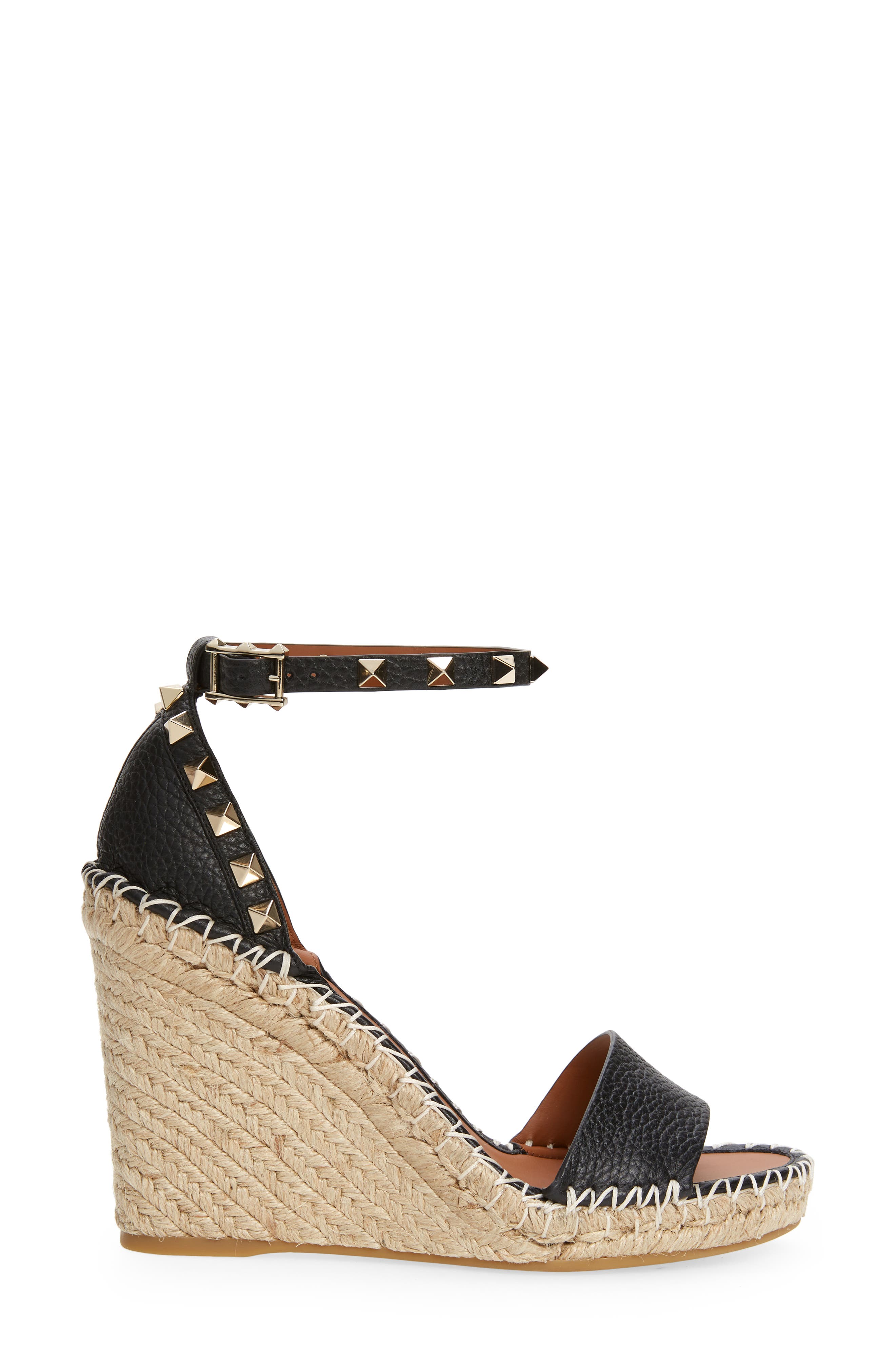 Valentino Garavani Valentino Rockstud Espadrille Wedge Sandal, Alternate, color, 