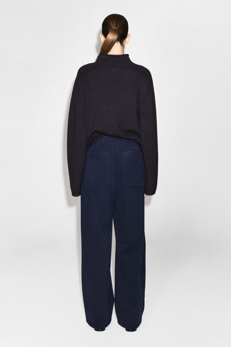 Corduroy-jersey Wide-leg Pants, Alternate, color, NAVY