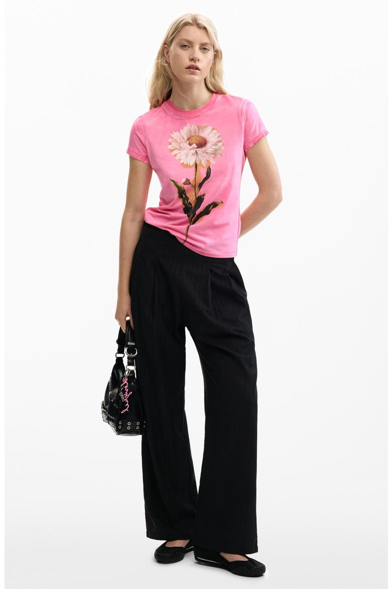 Floral Cotton Graphic T-Shirt, Alternate, color, PINK