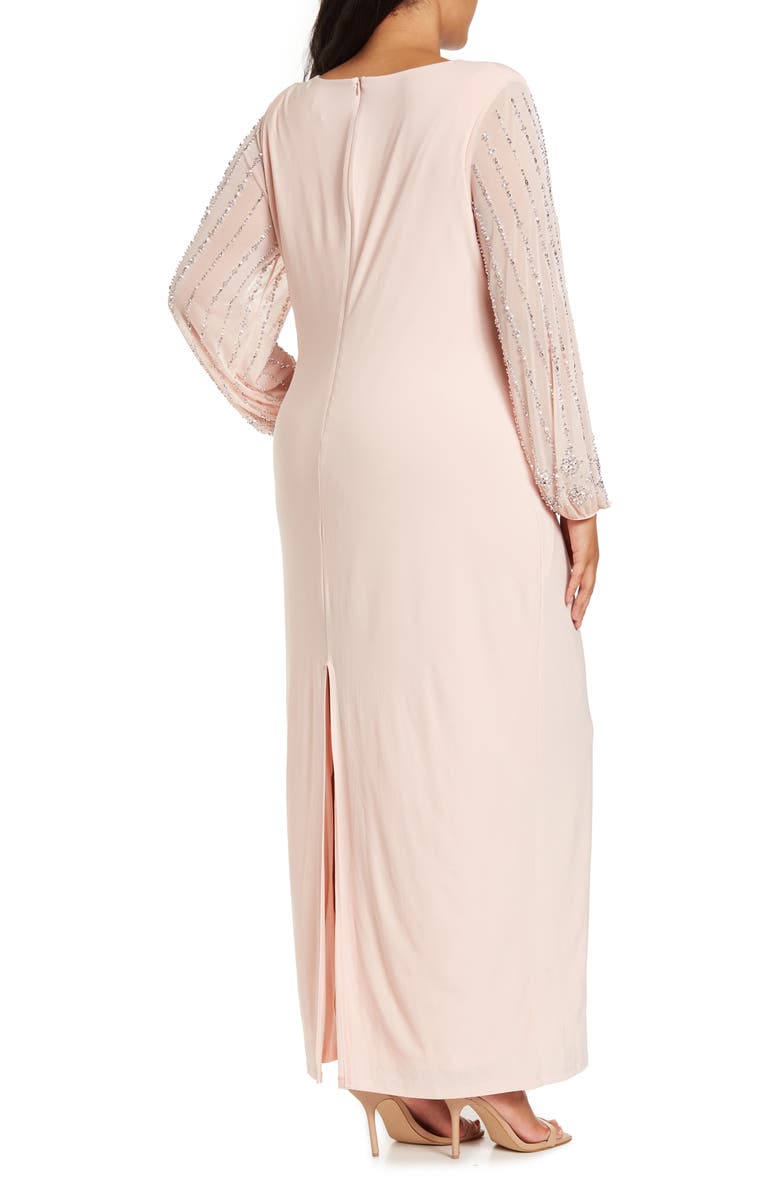 Marina Glitter Sleeve Maxi Dress, Alternate, color,