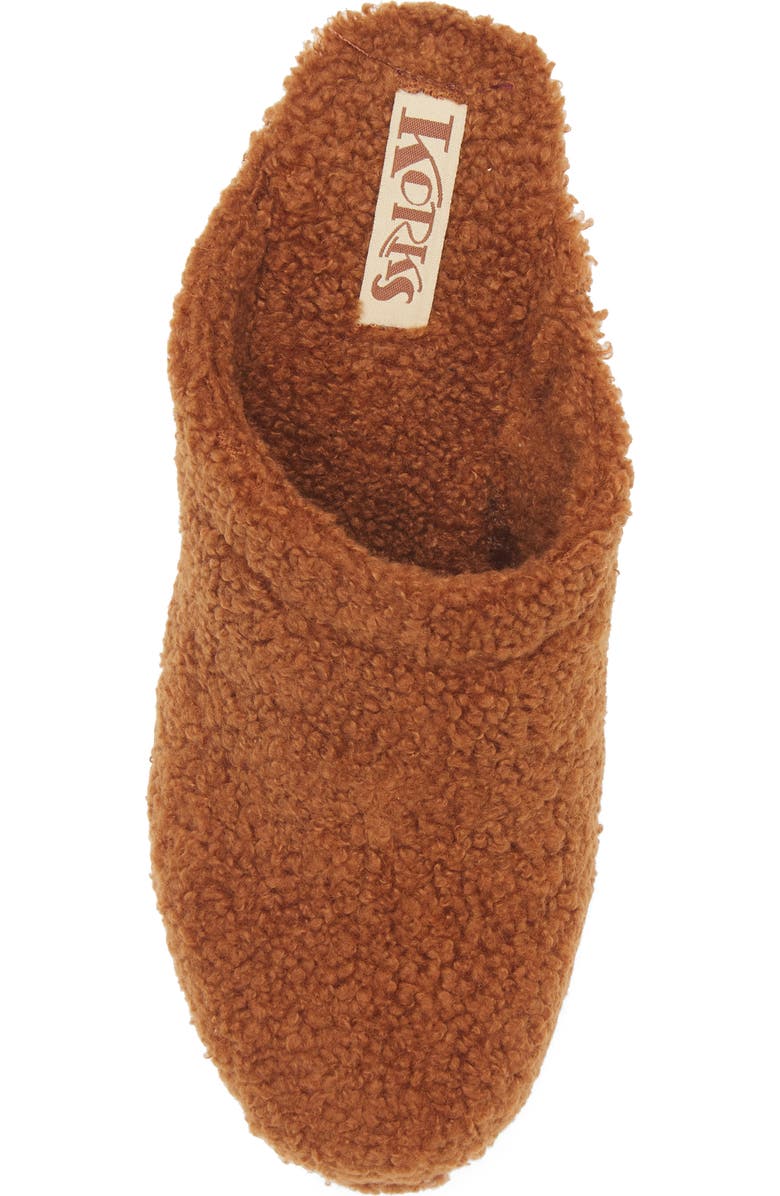 KORKS Teddy Faux Fur Teddy Clog, Alternate, color, Tan Fur Fabric