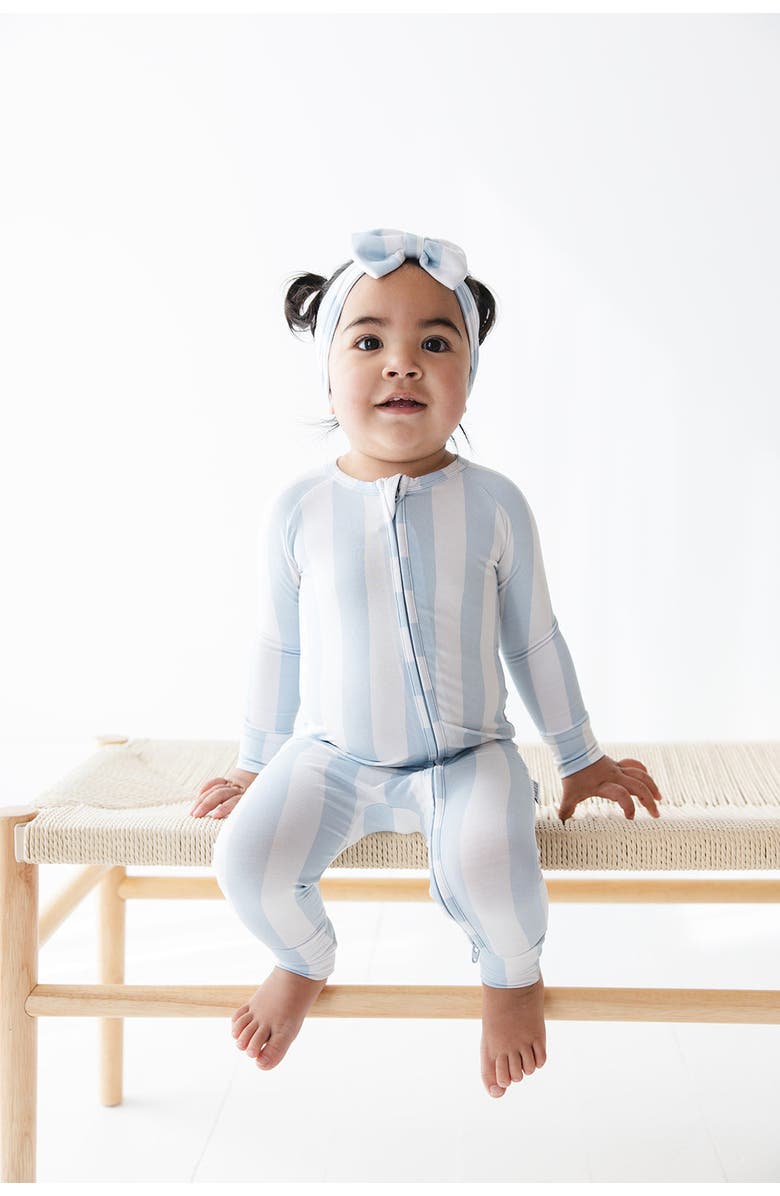 Charlie Lou Baby<sup>®</sup> Cotton Candy Stripes Double Zipper Convertible Romper, Alternate, color, Blue