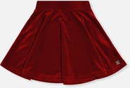 Deux par Deux Velvet Elastic Waist Pleated Skirt