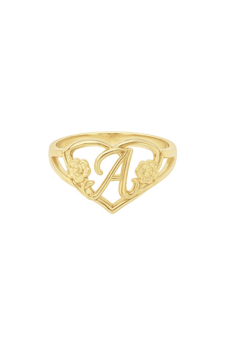 The M Jewelers The Cutout Flower Heart Letter Ring, Alternate, color, Gold