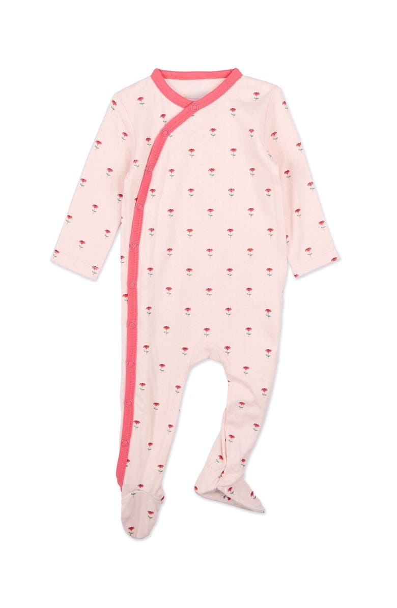 MiniMoi Baby Floral Pointelle Footie, Main, color, Pink