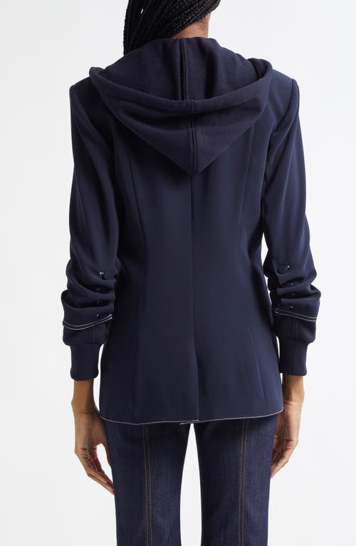 Cinq À Sept Cinq A Sept Khloe Topstitch Hooded Blazer In Navy