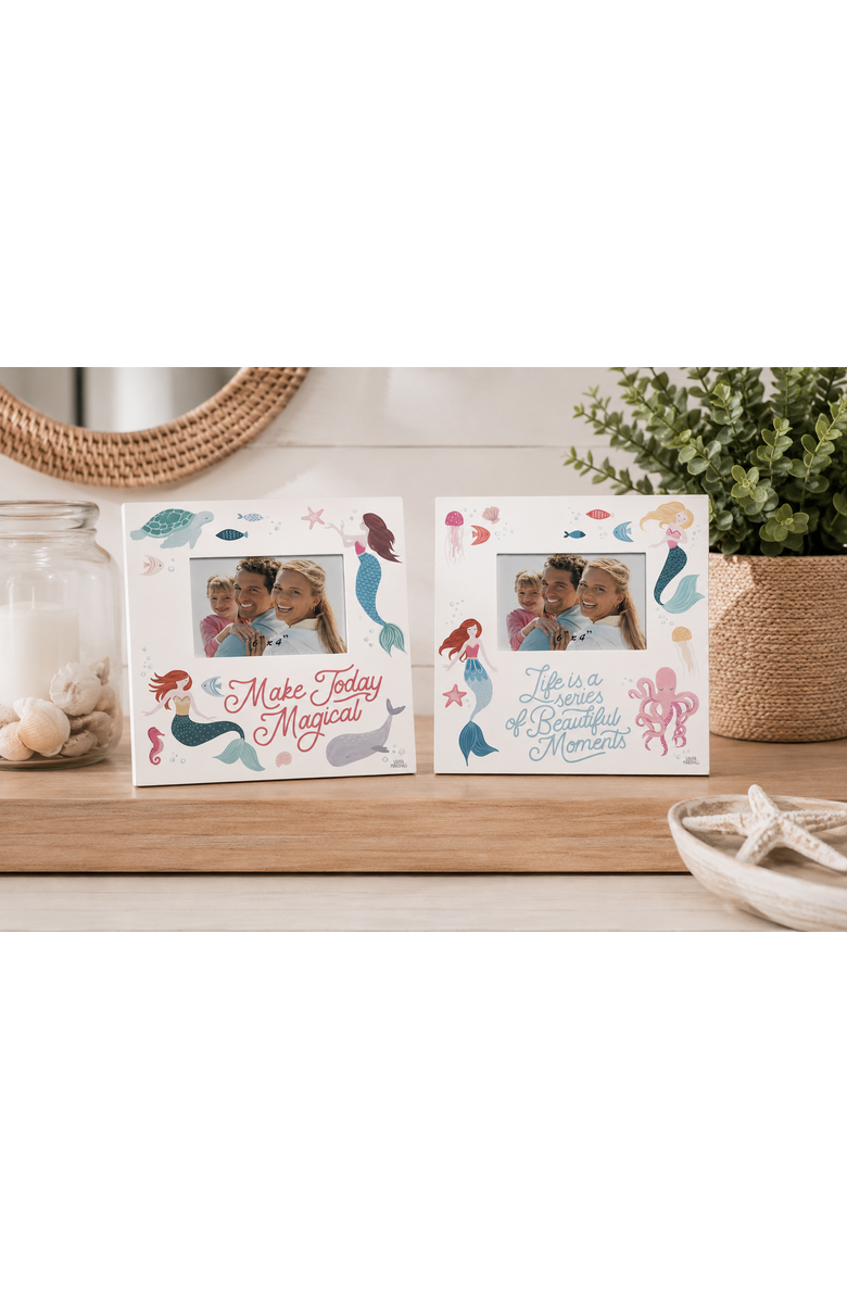 Beachcombers Mermaid Wooden 4x6 Photo Picture Frames Assortment of 2, Alternate, color, White