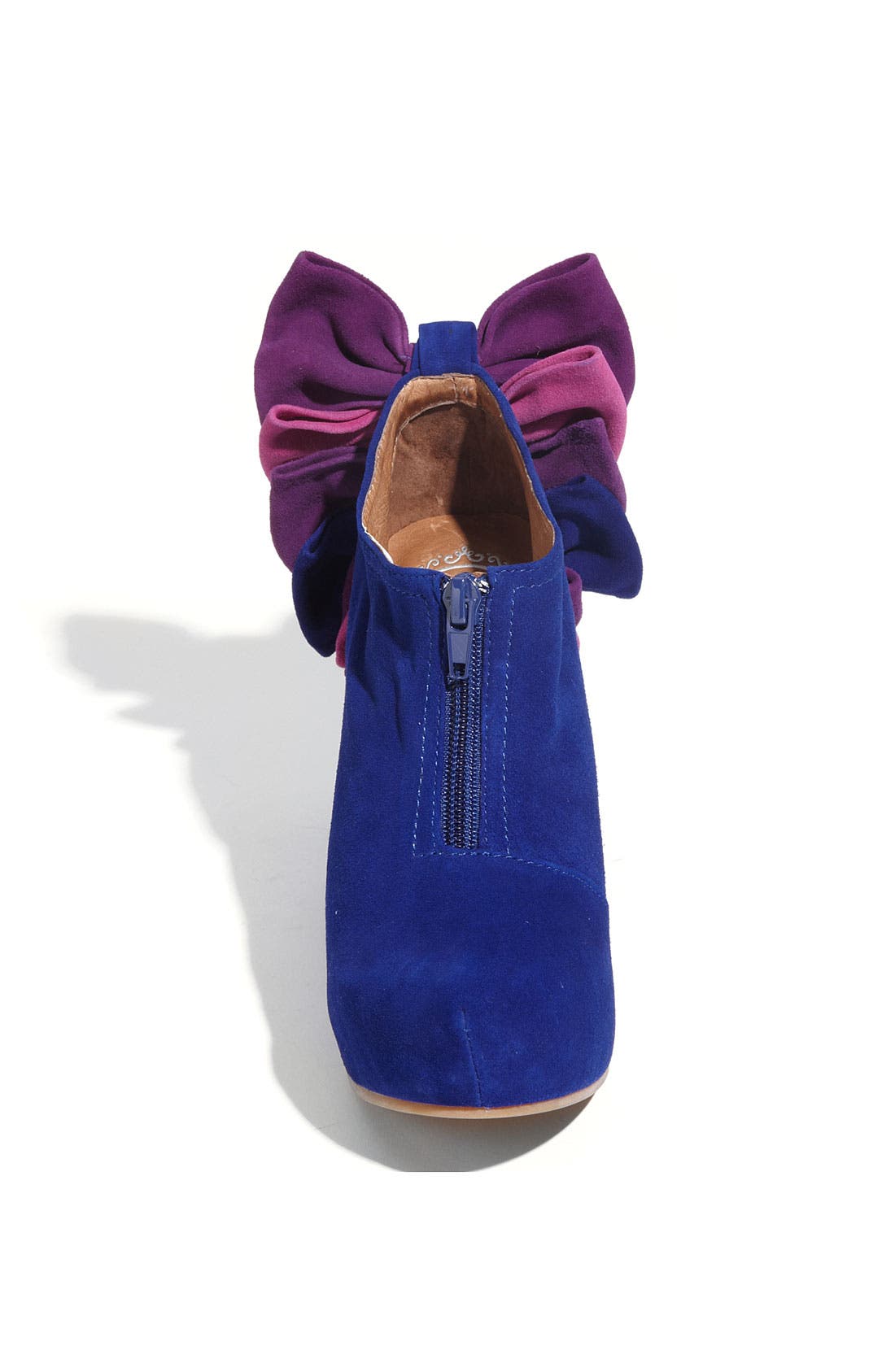 'Backbow' Bootie, Alternate, color, BLUE SUEDE