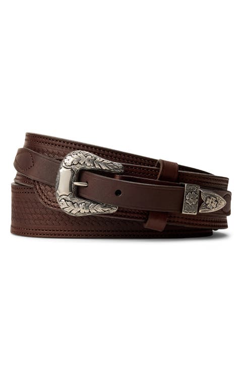Vacchetta Leather Two-Piece Western Belt