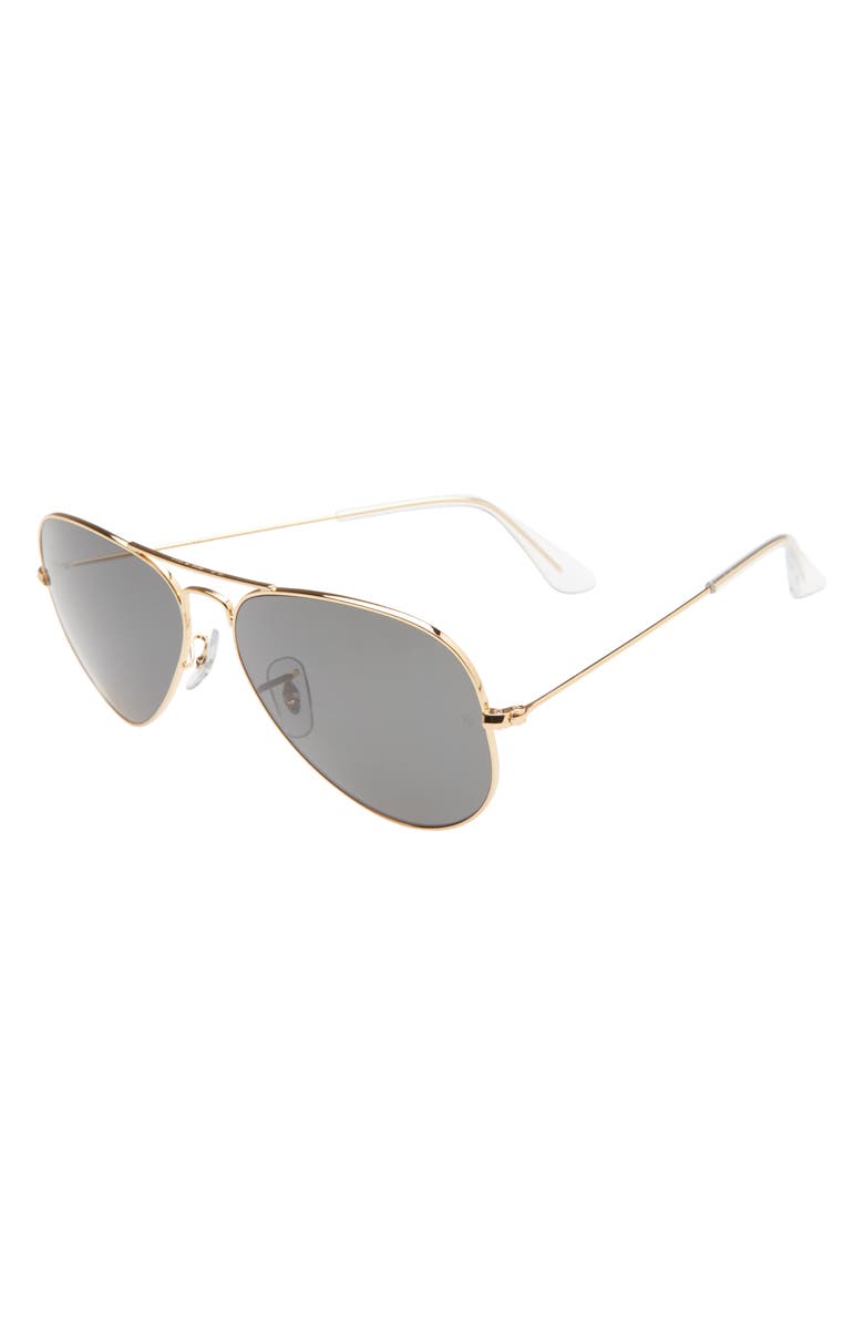 Ray-Ban 58mm Evolve Photochromic Aviator Sunglasses, Alternate, color, Gold/ Black