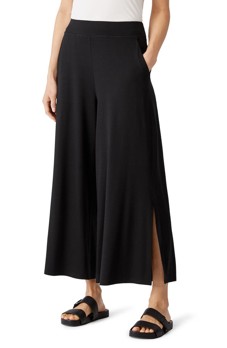 Eileen Fisher Side Slit Crop Wide Leg Pants, Main, color,
