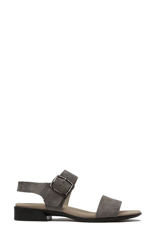 Munro Cleo Sandal In Titanium Metallic Calf Leather