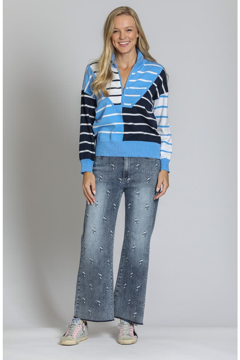 Embroidered Wide Leg Jeans, Alternate, color, MEDIUM INDIGO
