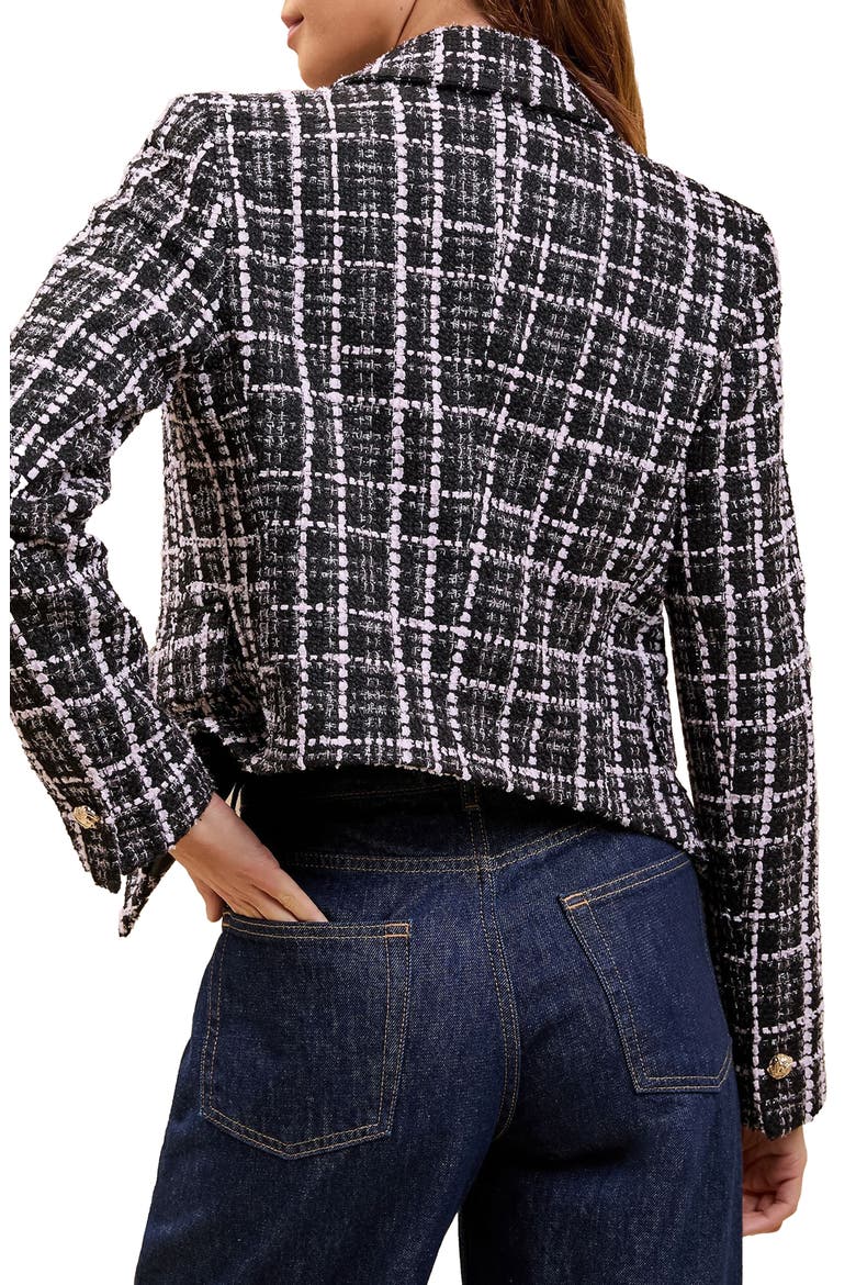 Bouclé Crop Blazer, Alternate, color, BLACK