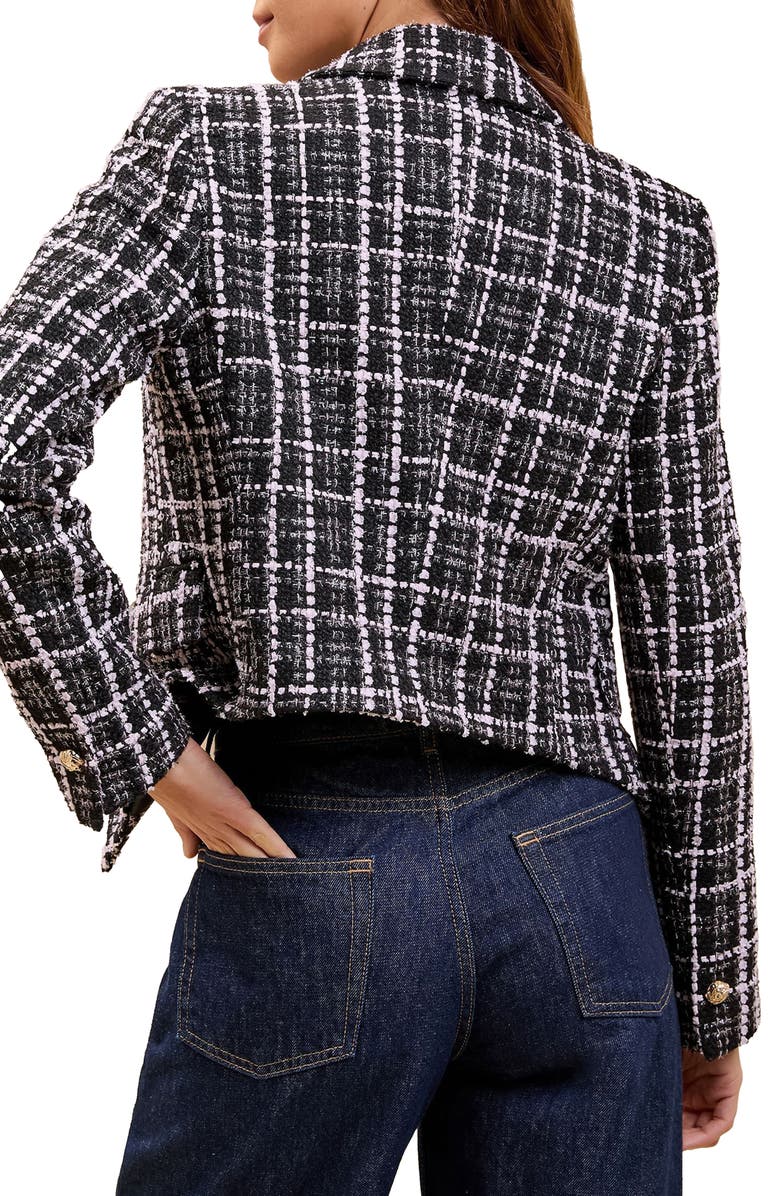 Lipsy Bouclé Crop Blazer, Alternate, color, Black