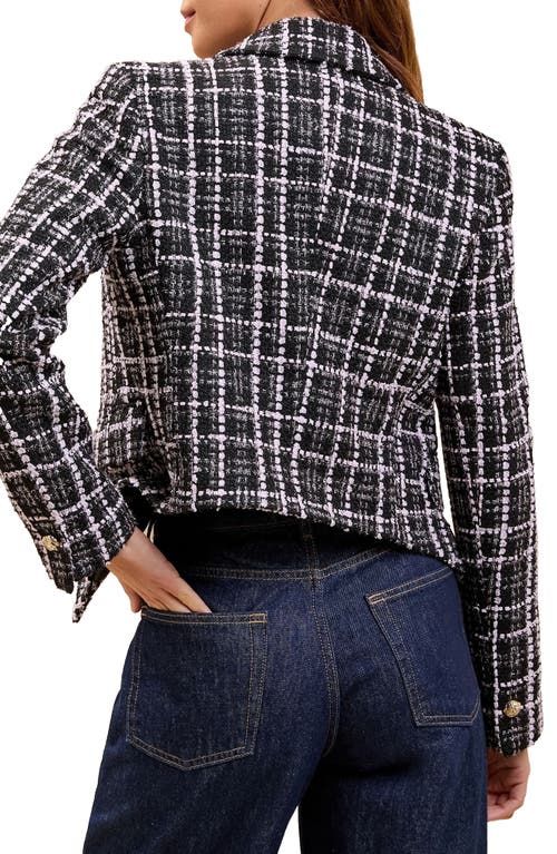 Lipsy Bouclé Crop Blazer In Black