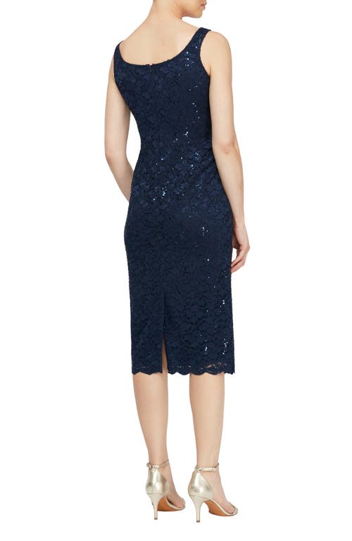 Slny Womens 2pc Lace Midi Dress In Navy