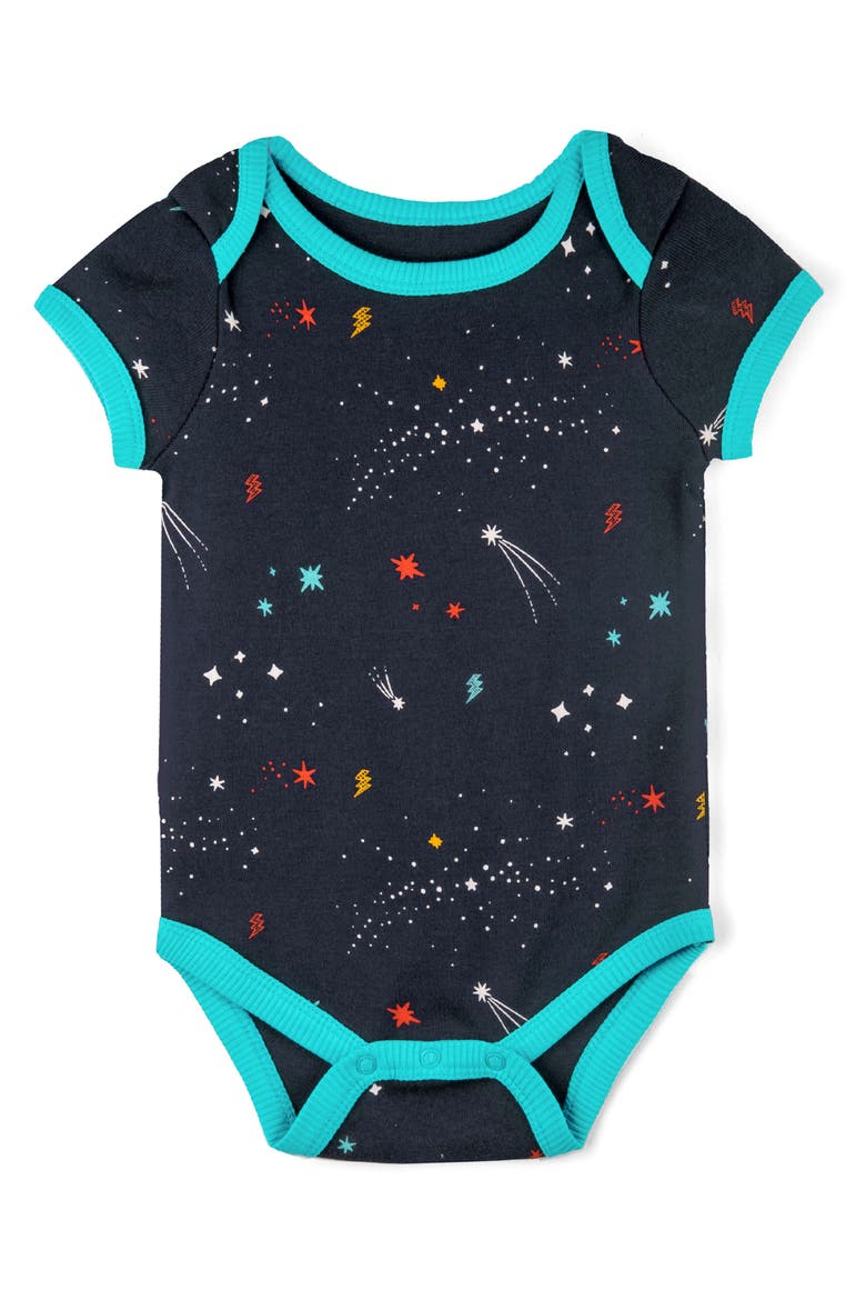 Organic Cotton Short Sleeve Bodysuit, Main, color, Galaxy