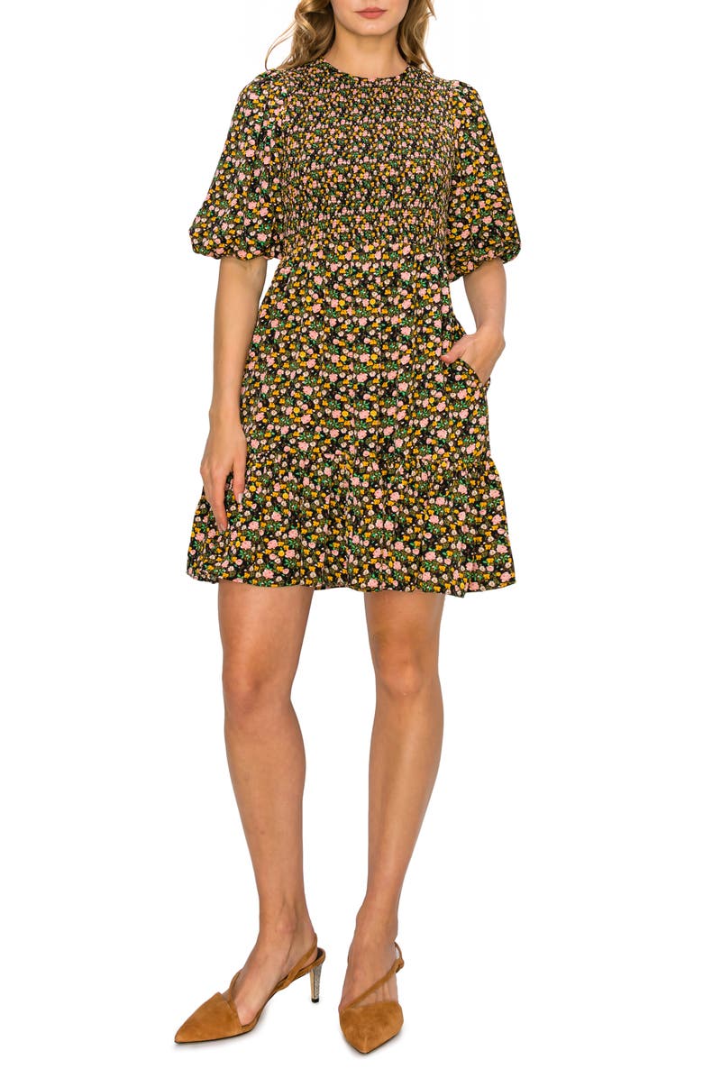 MELLODAY Puff Sleeve Dress, Main, color,