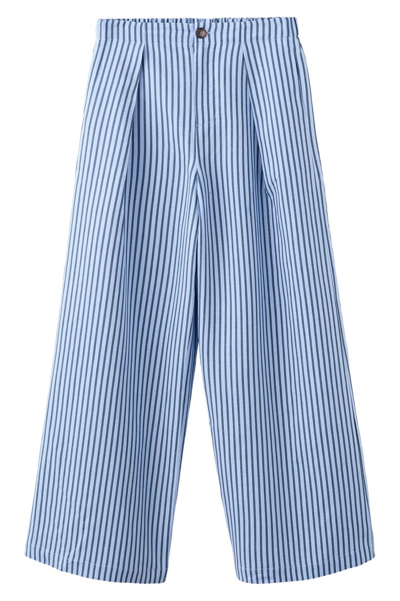 Striped Wide Leg Pleated Trousers, Main, color, SKY BLUE