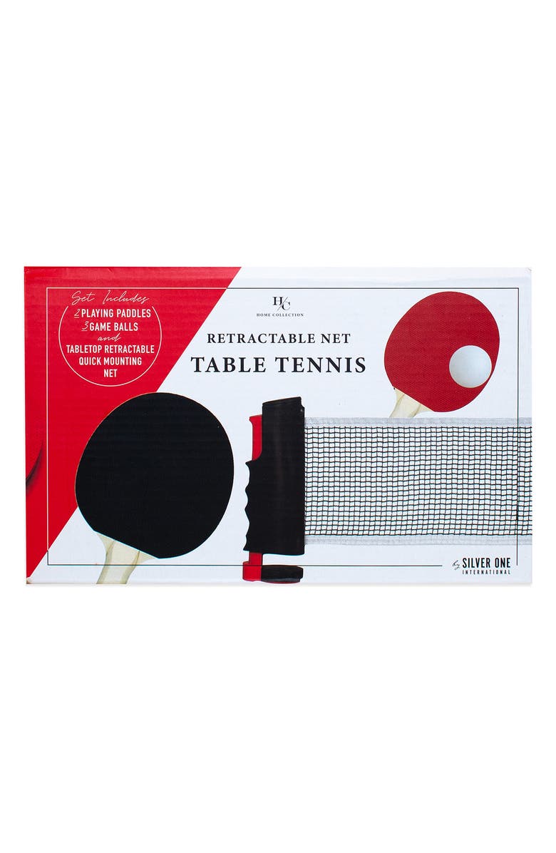 Silver One International Retractable Net Table Tennis Game Set, Alternate, color,