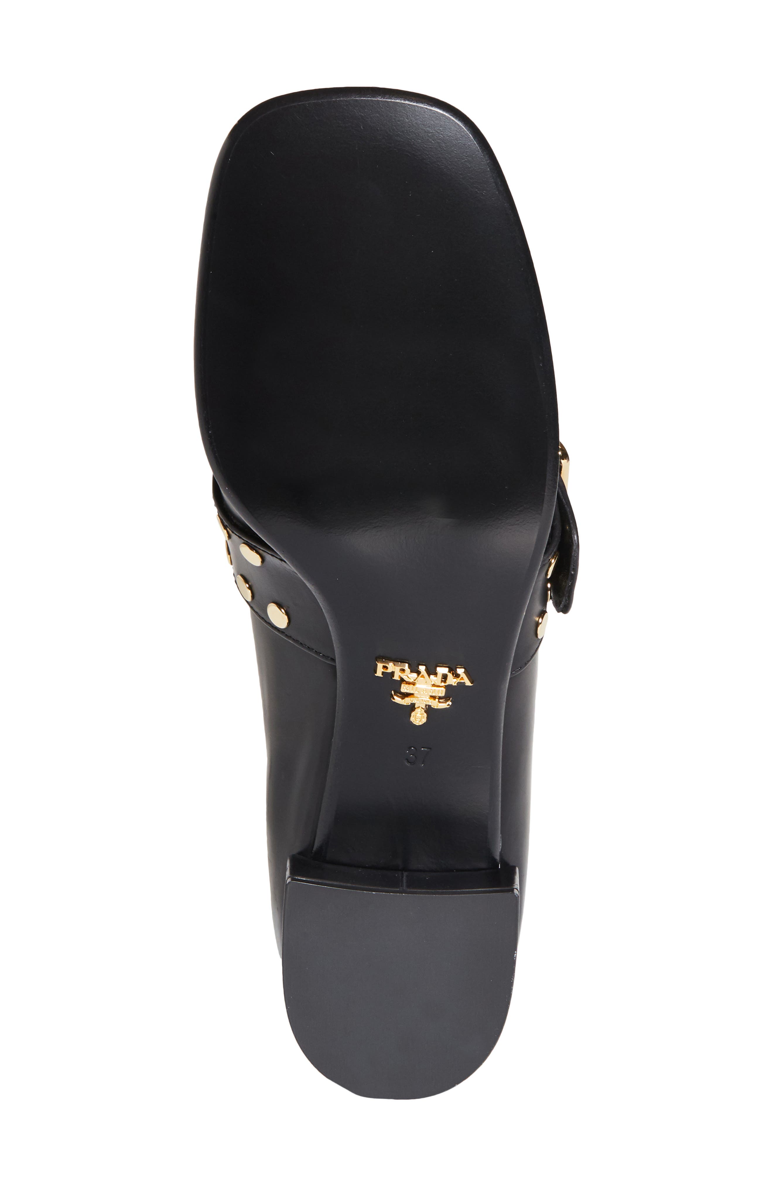 Prada Modellerie Stud Loafer Pump, Alternate, color, Nero